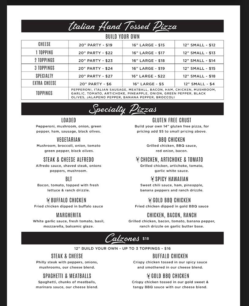 Scorpio's Pizzaria & Sports Pub Menu image 1